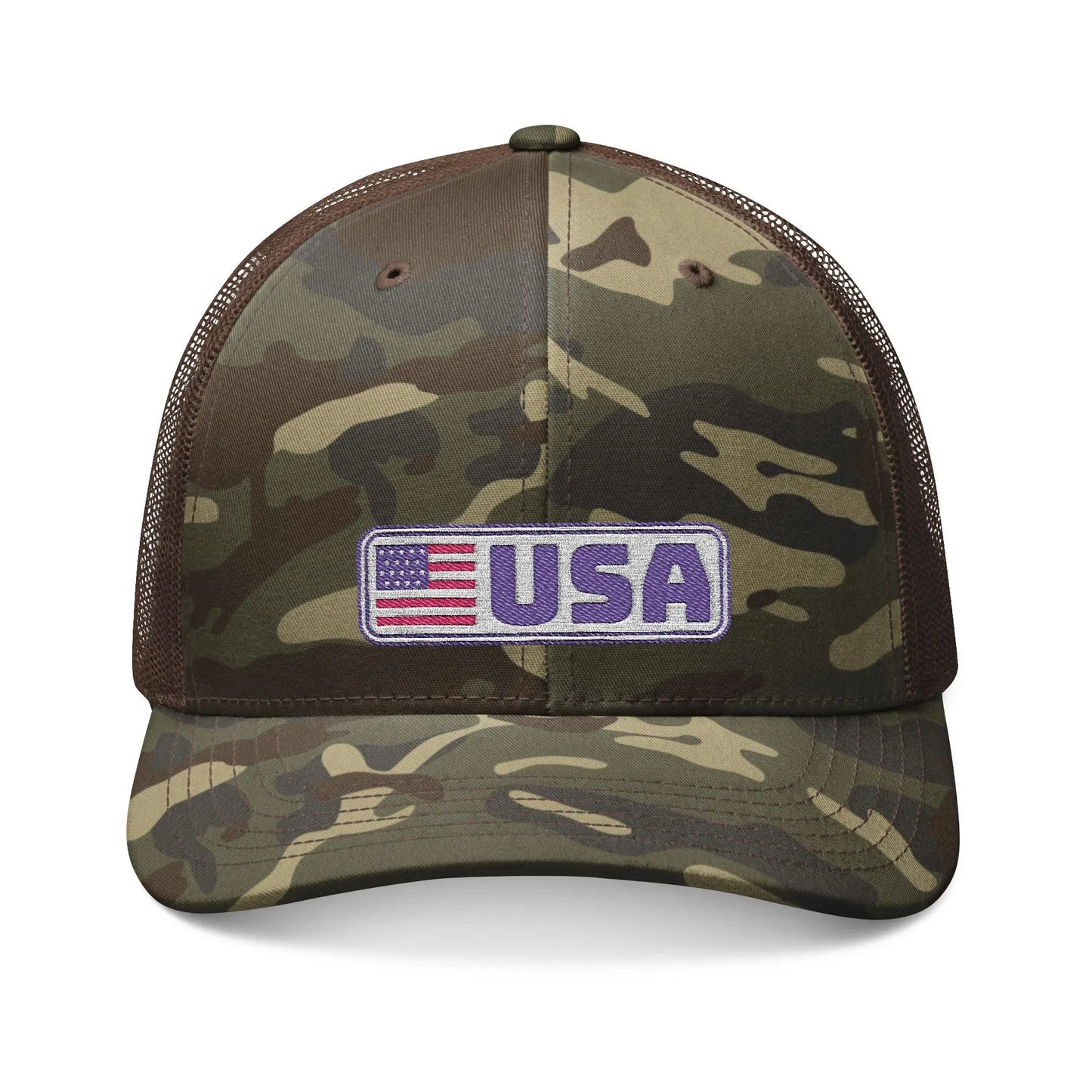 USA Embroidered Camouflage Trucker Hat - Léon Pierre