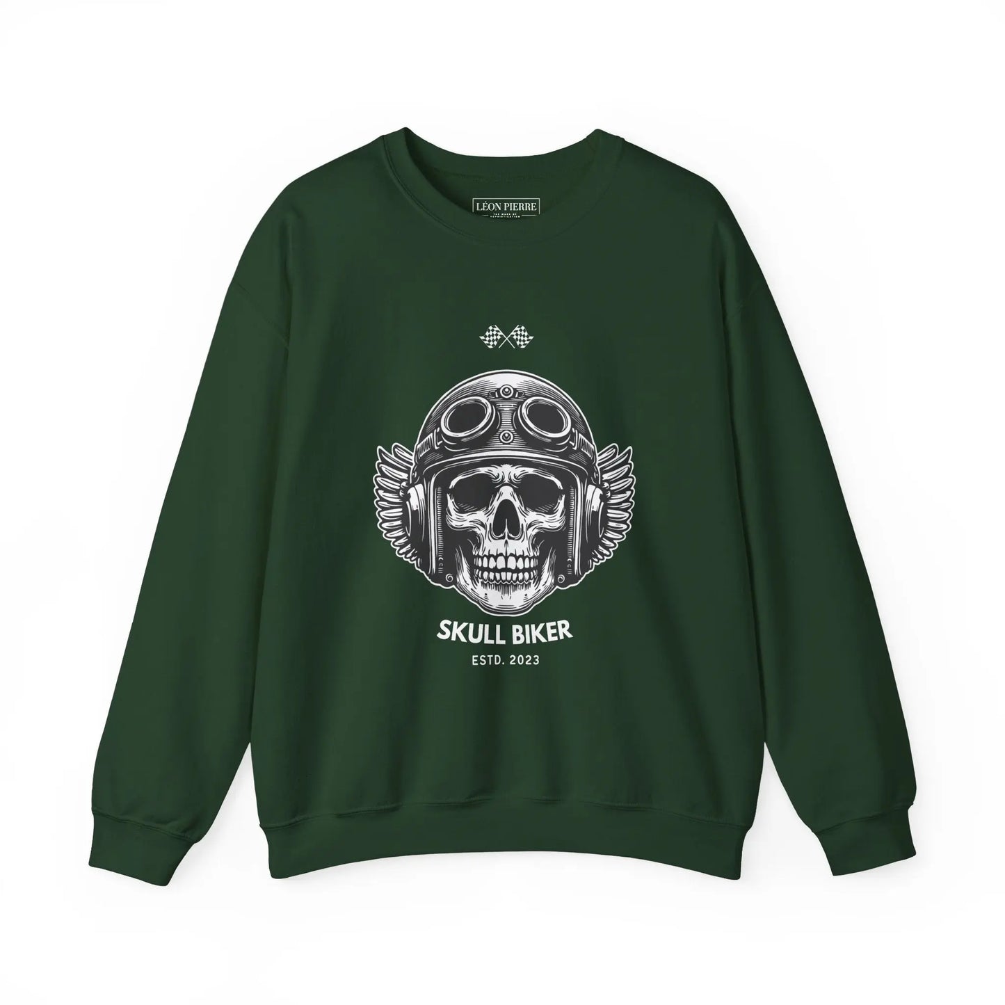 Skull Biker Sweatshirt - Léon Pierre