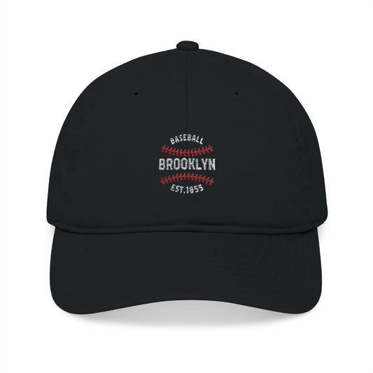 Vintage Brooklyn Black Baseball Cap - Organic Cotton with Embroidery - Léon Pierre